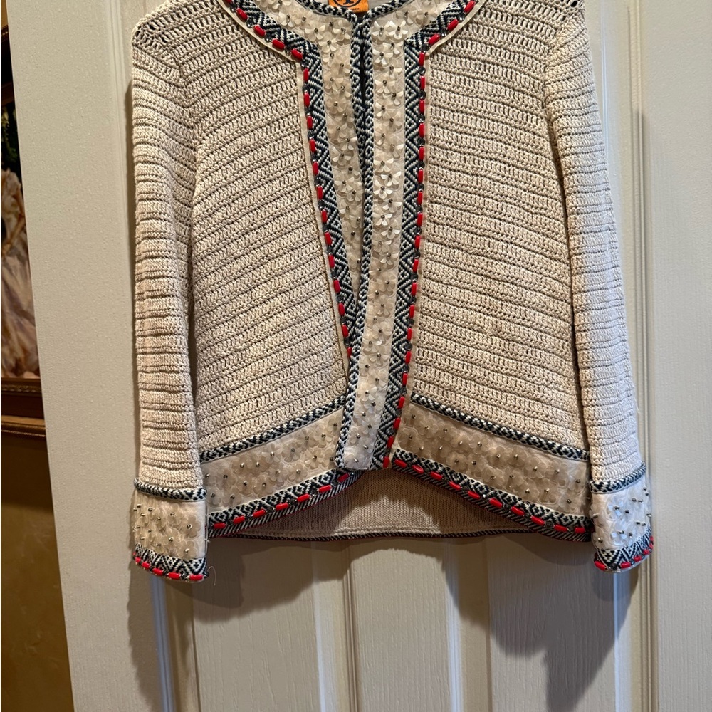 Tory Burch beaded cardigan